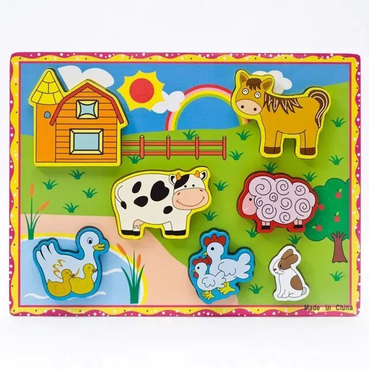 أحجية حيوانات المزرعة للأطفال لعبة تعليمية لتعلم أسماء الحيوانات وتنمية المهارات الحركية